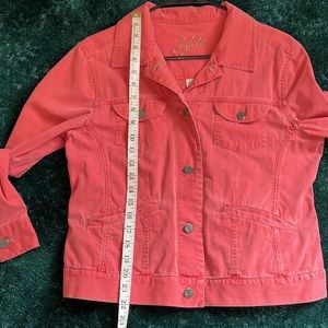 J JILL. Coral stretch denim jacket. Size M